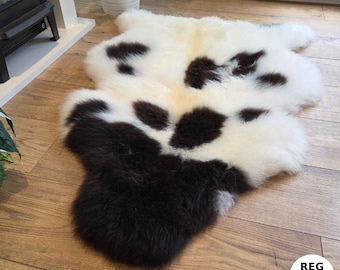 100% British Regular Jacob Undyed Rare Breed Sheepskin Rug - Reg Jacob 37
