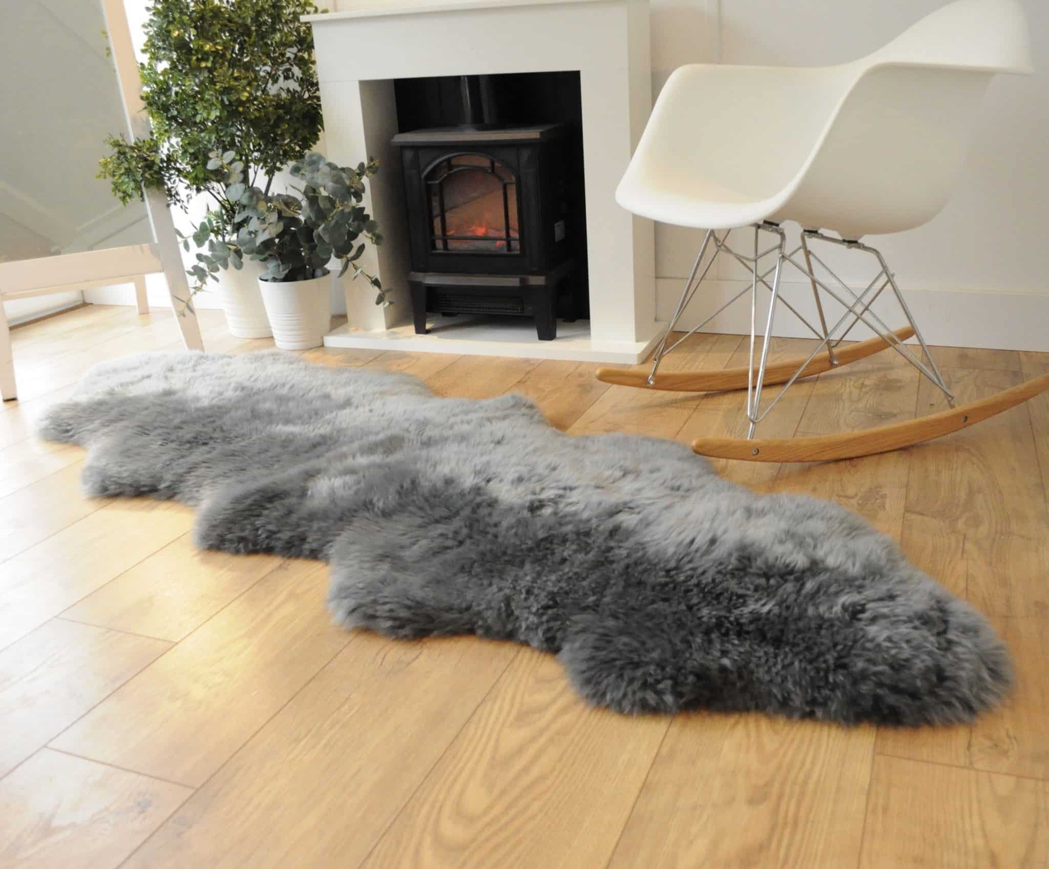 Two Fur Rug Sheepland Double Sheepskin Fur Rug - Various Colours - Etsy UK