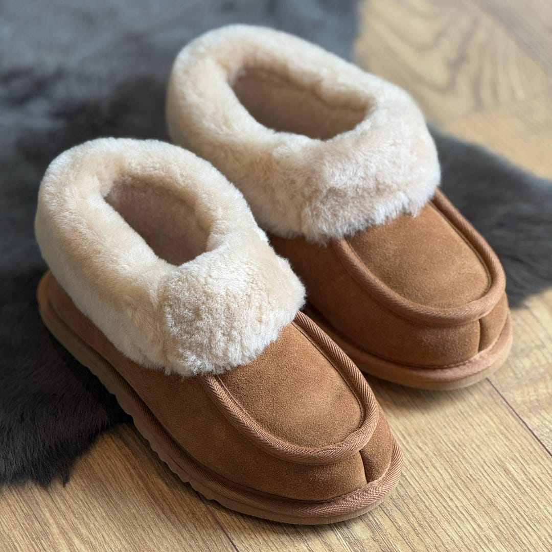 Suede Sheepland Slipper Boots Sheepland Genuine Sheepskin 