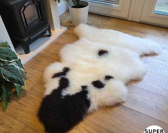 100% British Supersize Jacob Undyed Rare Breed Sheepskin Rug - Super Jacob 57