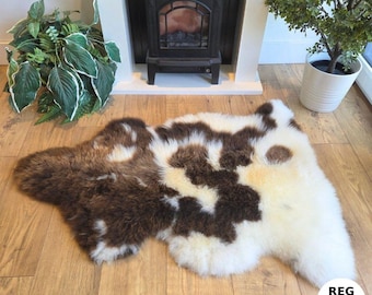 100% British Regular Jacob Undyed Rare Breed Sheepskin Rug - Reg Jacob 46
