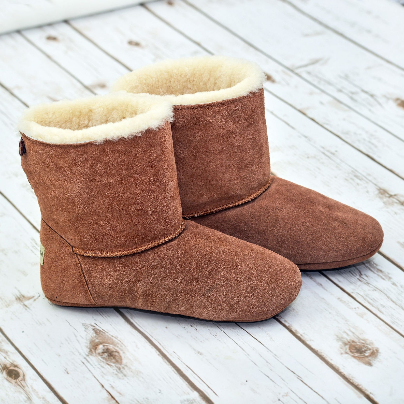 NEW STYLE Luxury Sheepskin Slipper Boot by Sheepland in Grey Etsy UK