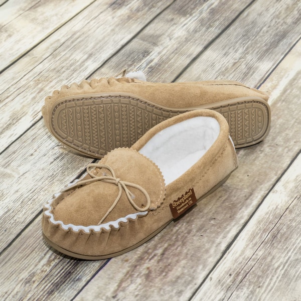 Luxury British Suede and Sheepskin Handmade Sahara Range Moccasin Slippers