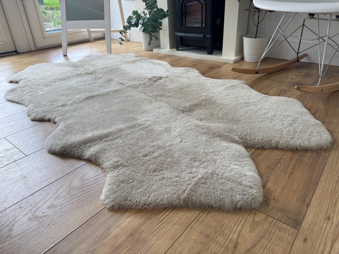 Limited Edition Sheepskin Shearling Quad Rug - Various Colours - Etsy