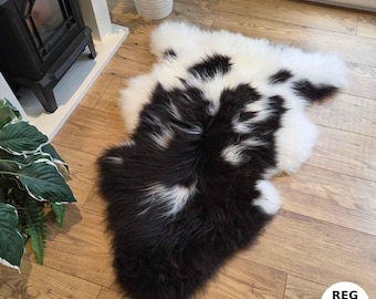 100% British Regular Jacob Undyed Rare Breed Sheepskin Rug - Reg Jacob 39