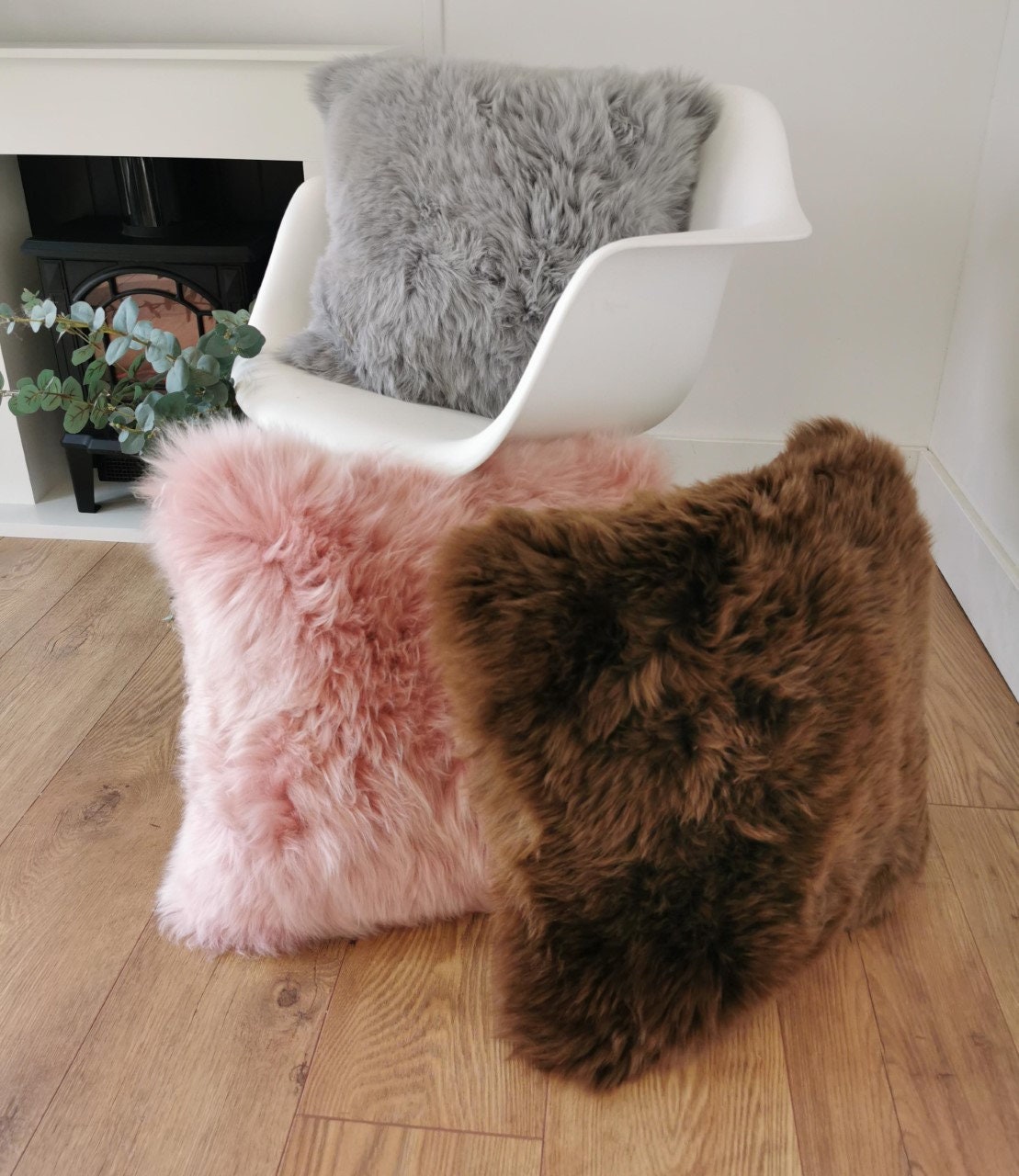 シープスキンクッションカバー片面オリジナル45x45高級天然本物スタイリッシュ クッションカバー 45cm角 | GOTLAND DESIGN / ゴットランドデザイン