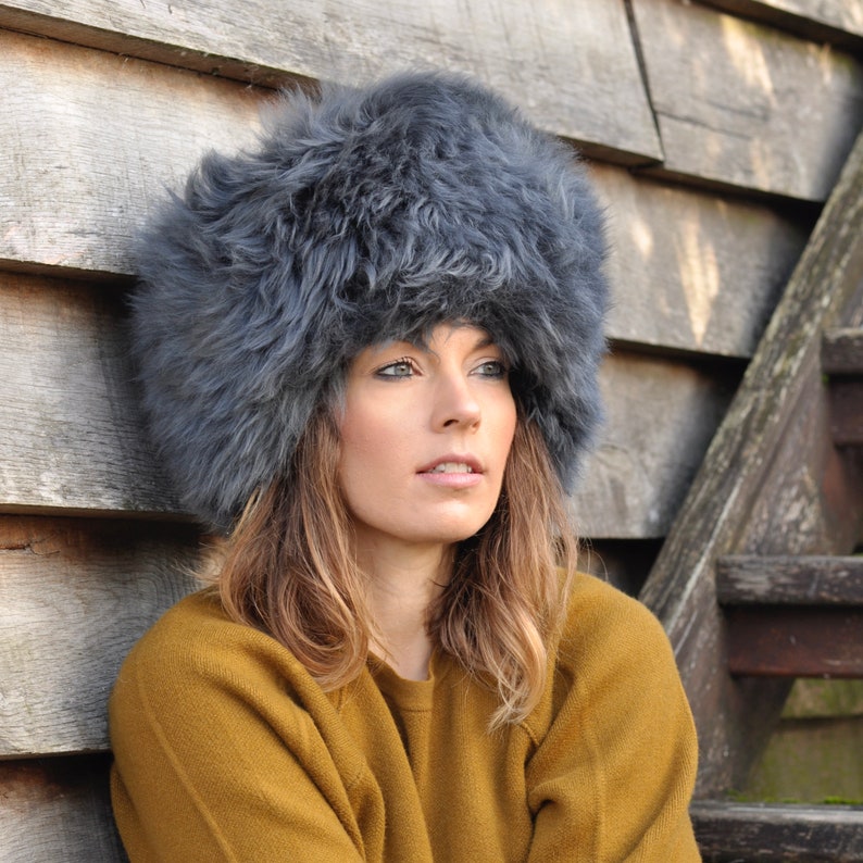 Luxury Handmade British Sheepskin Cossack Hat Various Colours Grey