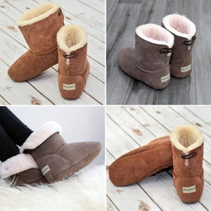 Slightly Imperfect New Design Luxury Sheepskin Indoor Slipper Boots image 1