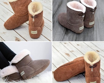 Slightly Imperfect - New Design Luxury Sheepskin Indoor Slipper Boots