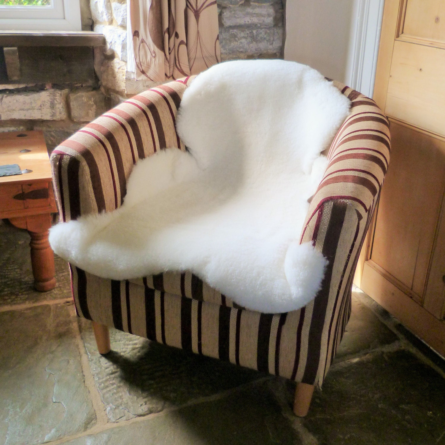 100 British Sheepskin Shearling Throw for Armchairs for Etsy