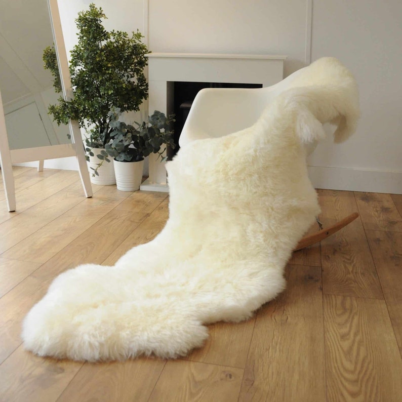 Two Fur Rug Sheepland Double Sheepskin Fur Rug - Various Colours - Etsy UK
