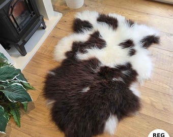 100% British Regular Jacob Undyed Rare Breed Sheepskin Rug - Reg Jacob 40