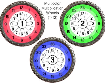 Multicolor Multiplication Wheels 1-12