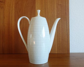 Arzberg coffee pot bast decor gray form 2025 Heinrich Löffelhardt porcelain 50s 60s vintage kidney table space age midcentury