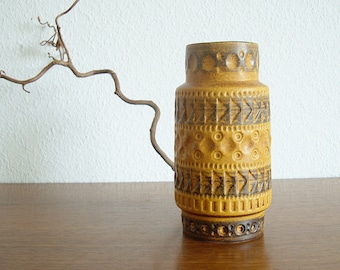 Vase Bay ocker braun Form 504-17 Keramik 60er Bodo Mans Inka vintage Westgermany W.-Germany midcentury Nierentisch space age