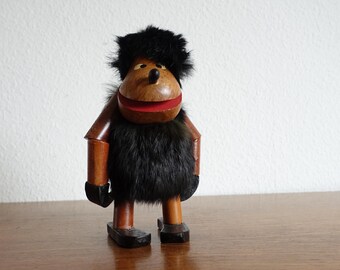 Wooden monkey wooden figure 50s 60s Danish Denmark vintage teak brown midcentury bojesen string shelf kidney table space age similar to Bojesen Bolling