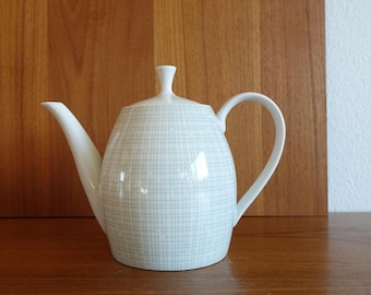 Arzberg teapot bast decor gray form 2025 Heinrich Löffelhardt porcelain 50s 60s vintage kidney table space age midcentury