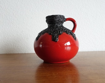 Fat Lava】Roth Ceramic 赤×黒 フラワーベース FAT LAVA ROTH KERAMIK