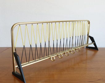 Coat rack hook rail brass hat rack 50s 60s gold-colored vintage hallway furniture rockabilly metal midcentury kidney table space age