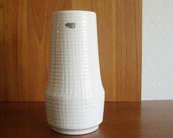 Scheurich Vase Form 529-25 weiß Noppen Keramik fat lava 60er vintage midcentury Westgermany W.-Germany Nierentisch space age