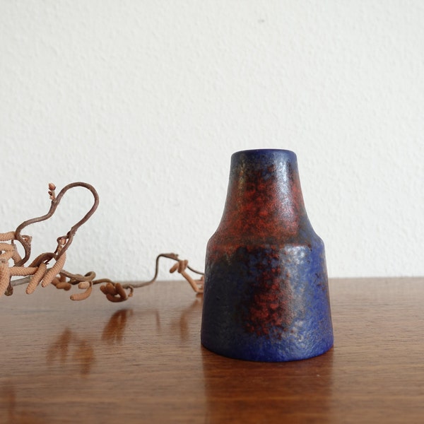 Van Daalen vase form 191/10 blue red fat lava 50s 60s vintage kidney table space age midcentury W.-Germany West Germany