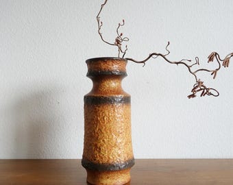 Jasba vase brown beige form 1591-30 fat lava 50s 60s vintage kidney table space age midcentury Westgermany W.-Germany