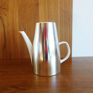 Melitta pot white with warming hood silver 50s 60s coffee pot thermos jug vintage midcentury kidney table space age teapot
