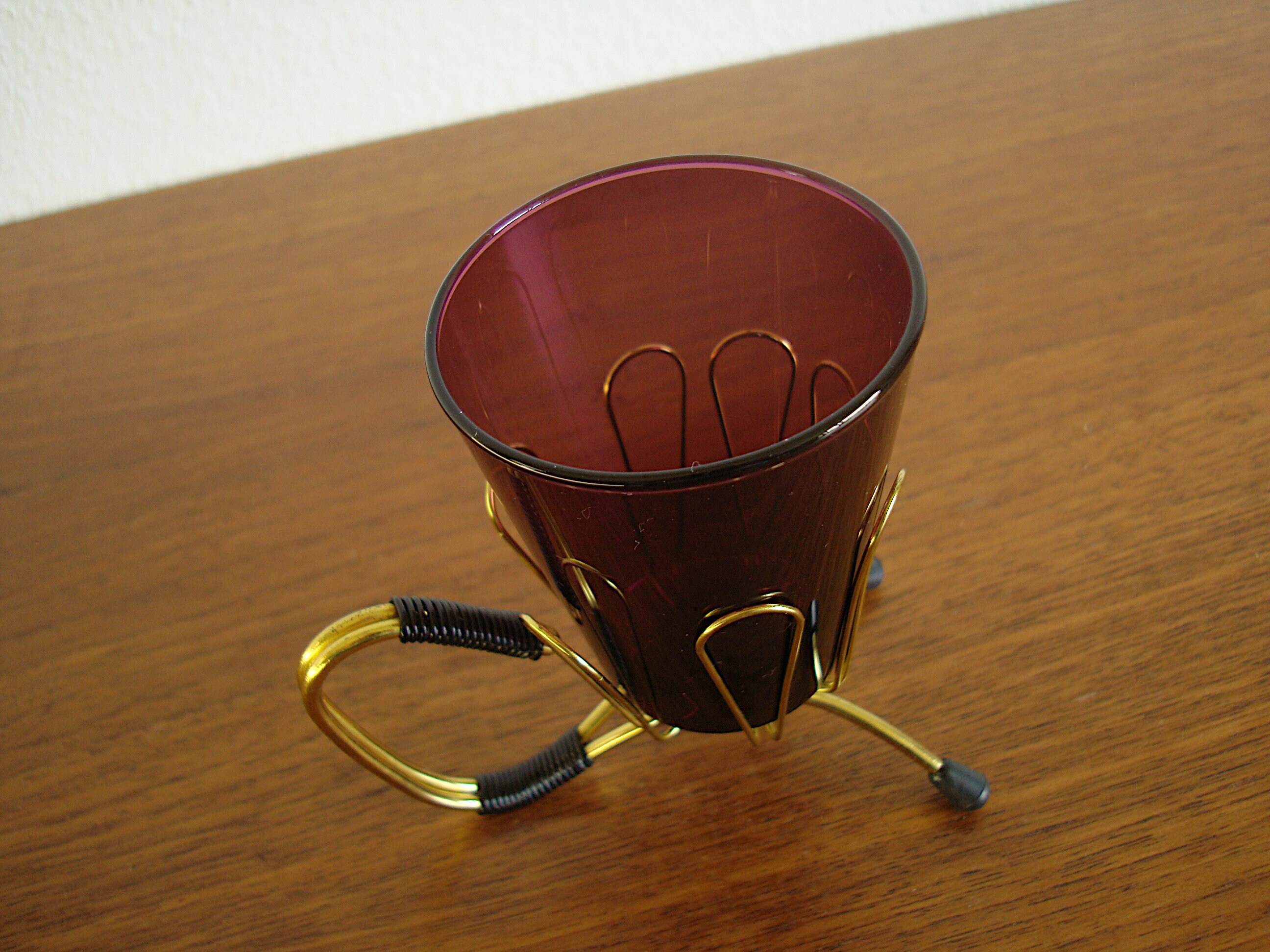 Pretzel Holder Salt Stick Stand Brass Smoked Glass Purple 50s Etsy España