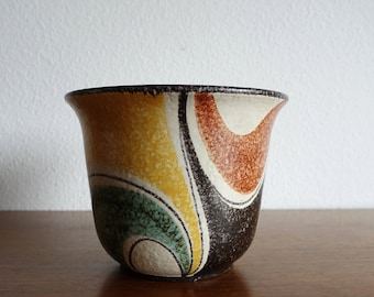 Ruscha Milano planteur pot de fleurs coloré 232/3 céramique vintage milieu du siècle ère spatiale Allemagne de l’Ouest W.-Allemagne collectionneur de lave grasse F. Glatzle