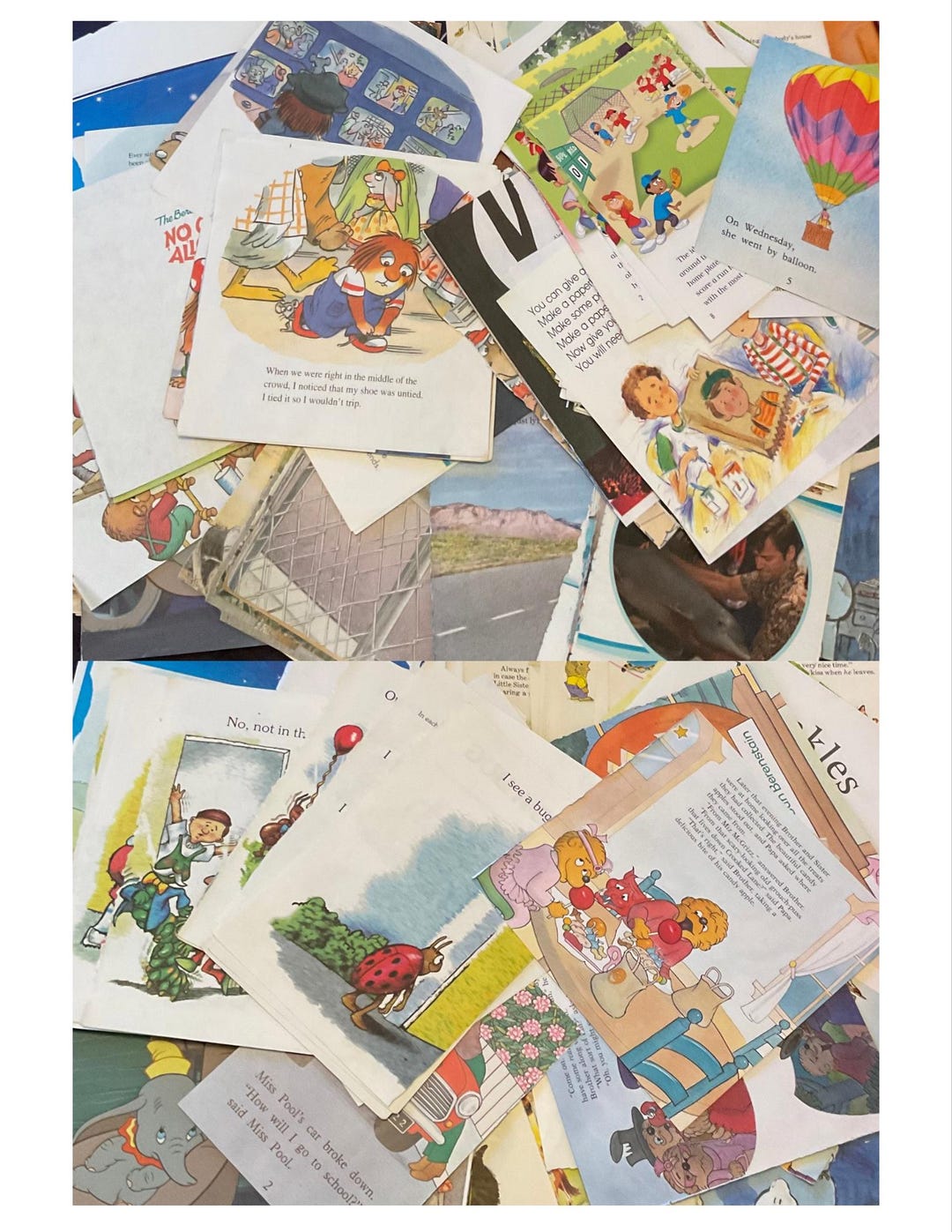 Vintage Children's Illustrated Book Pages Paper Pack Vintage Ephemera ...