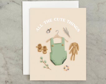 All the Cute Things, New Baby  - A2 Greeting Card