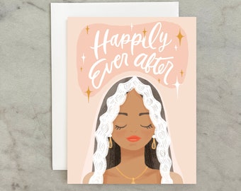 Happily Ever After  - A2 Greeting Card, Bride, Wedding
