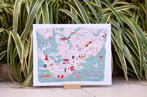Sullivans Island Wedding Gift Sullivans Island Map Wine Stopper Sullivans Island Map Housewarming Gift Sullivans Island Gift