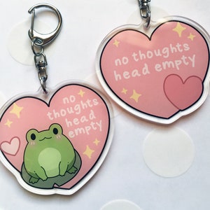 No thoughts head empty frog keychain | Cute Frog Keychain | Kawaii frog meme