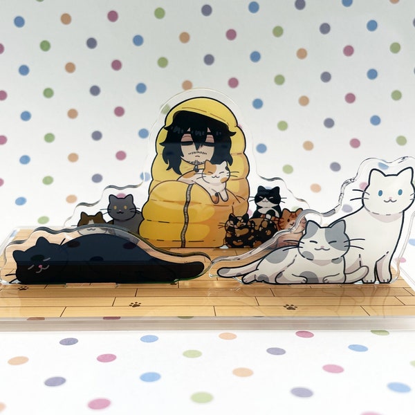 Sleepy Sensei und Katzen Acrylständer | Anime Acrylständer | Acrylfigur