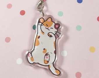 Calico Cat Charm | Cute phone charm keychain | Cat Zipper Pull | Gifts for cat lovers