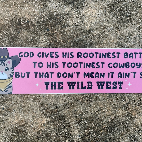 Cowboy Cat Bumper Sticker | Cat Cowboy Hat | Rootin Tootin | Cat Meme