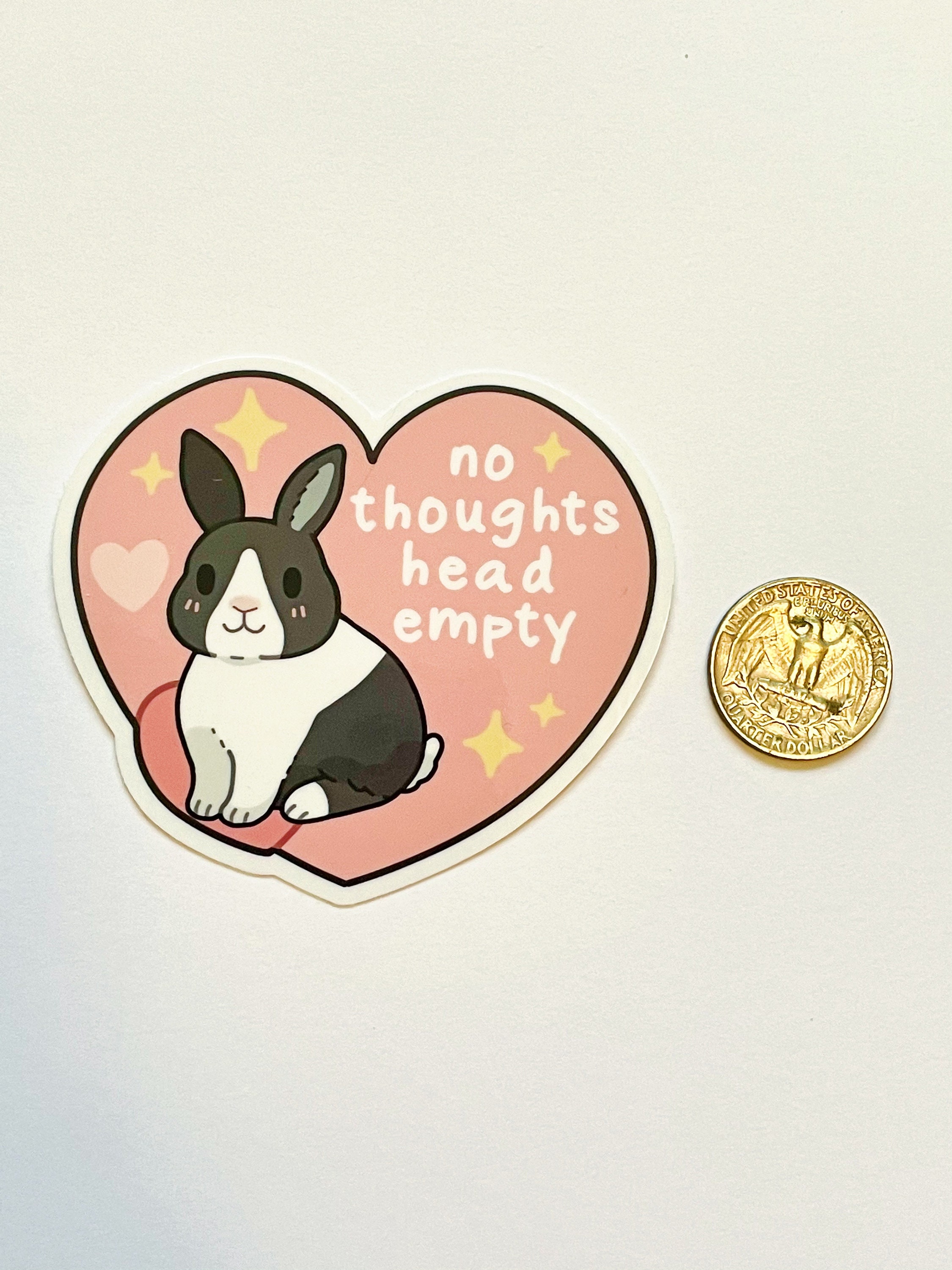 No thoughts head empty bunny vinyl sticker cute meme sticker | Etsy