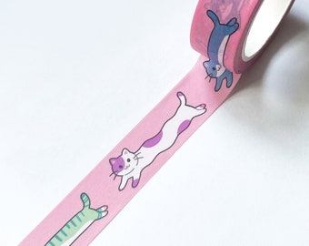 Long Cats Washi Tape | Cute Washi Tape | Kawaii Stationary | Colorful Washi Tape | Journaling supplies