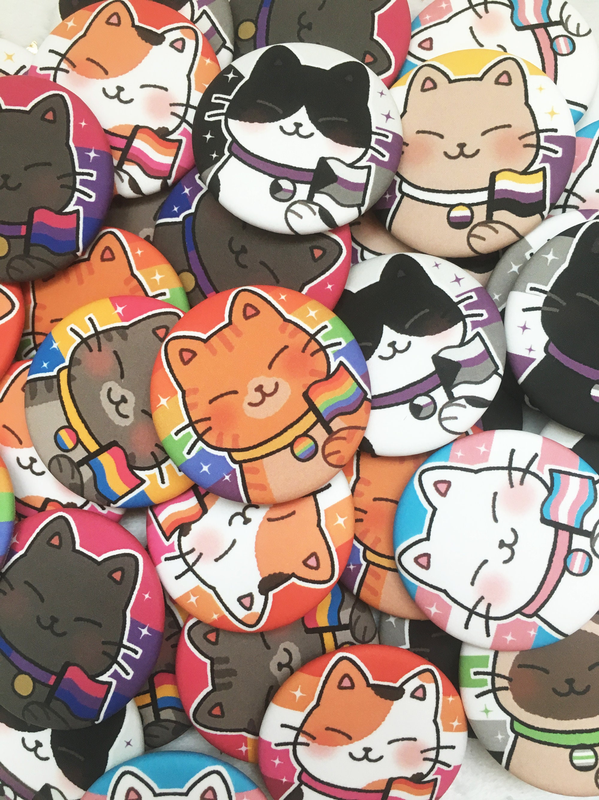 Purr-ide Buttons Pride Cat Pinback Buttons LGBTQ Gay - Etsy