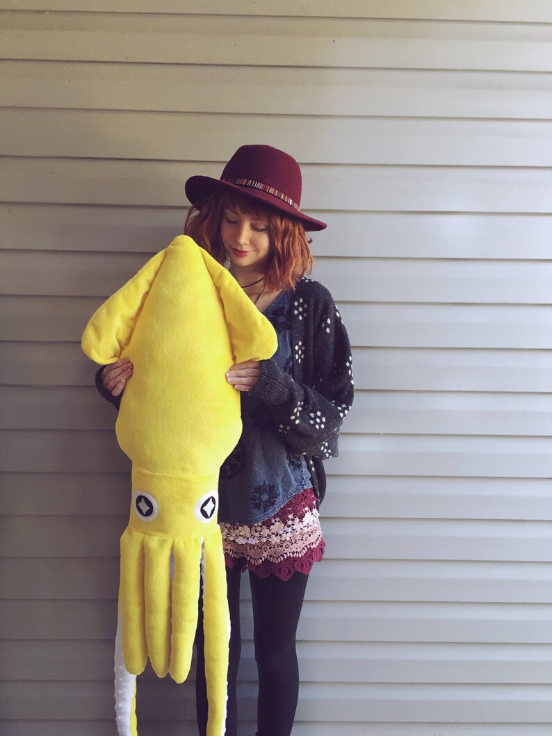 Yellow Giant Squid Plush ///// Cuddly kawaii plushie | Etsy