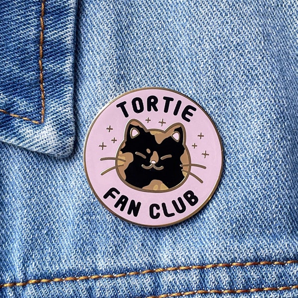 Tortie Fan Club Hard enamel pins | Tortoiseshell Cat Pin | Gifts for cat lovers