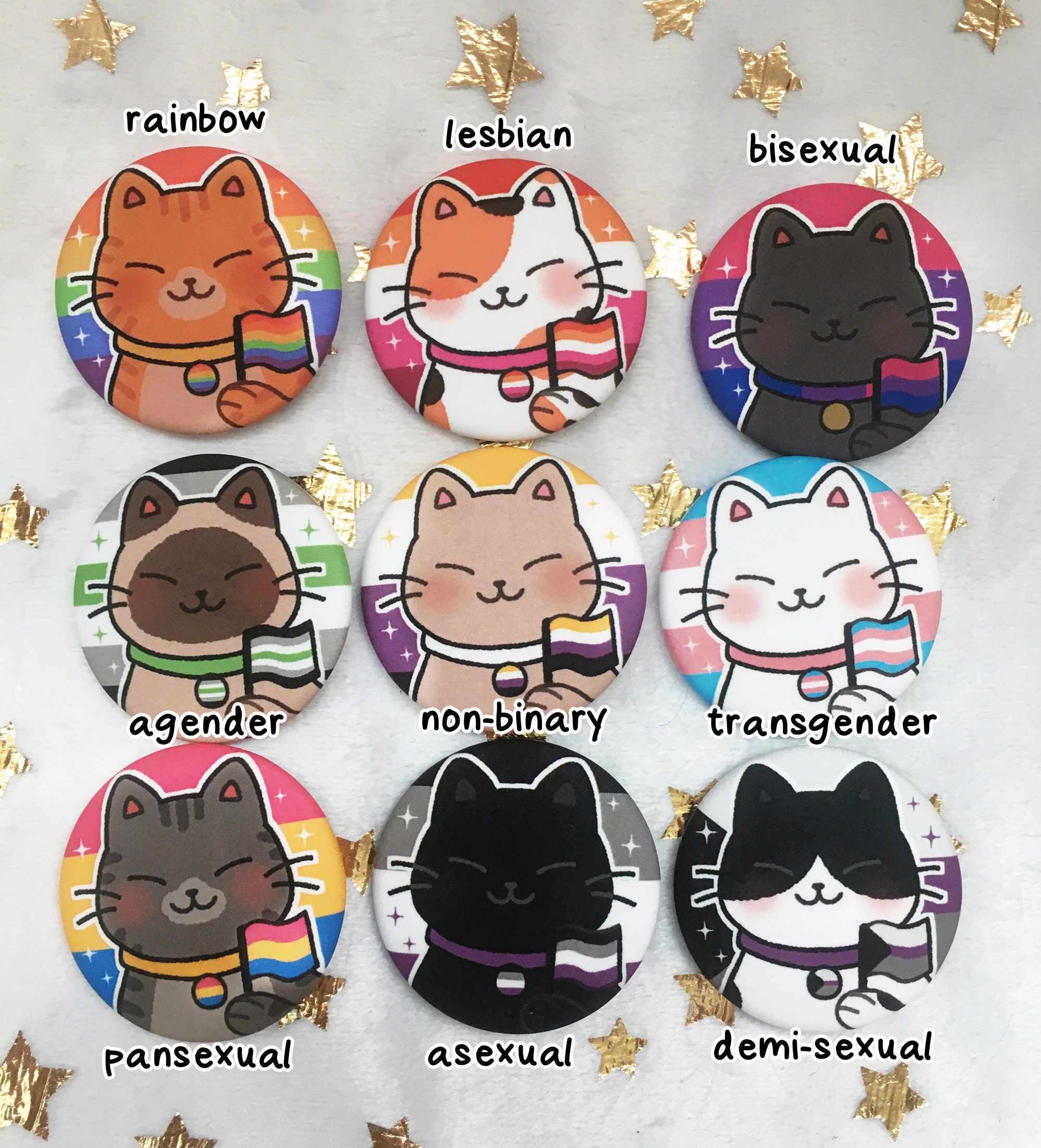Purr-ide Buttons Pride Cat Pinback Buttons LGBTQ Gay - Etsy