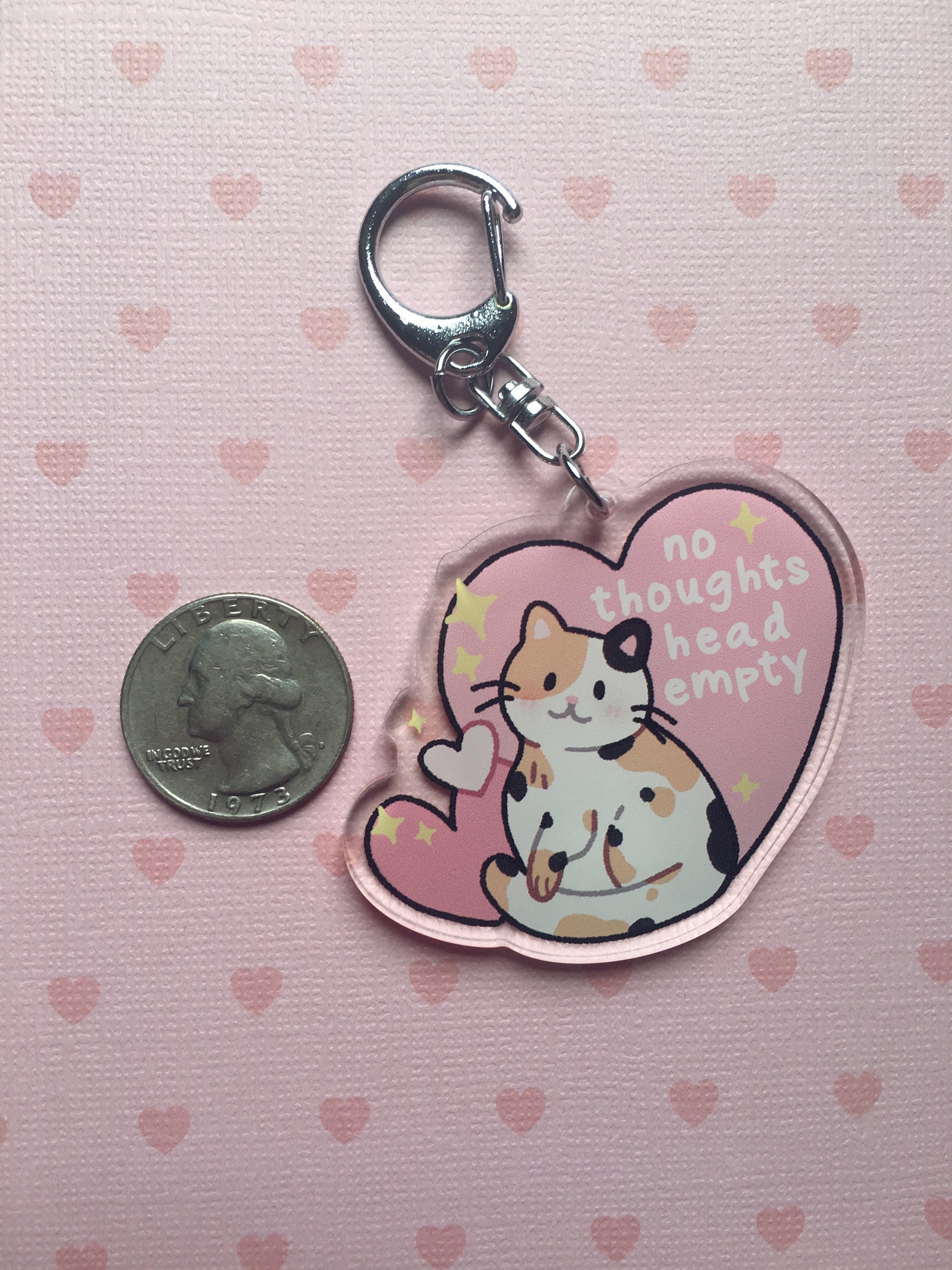 No thoughts head empty acrylic keychain cute cat meme | Etsy