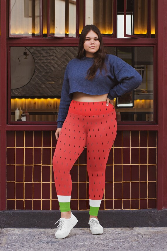 Watermelon Plus Size Leggings | Etsy Canada
