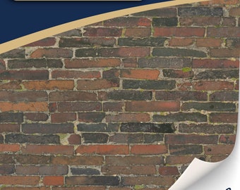 3 Blatt selbstklebende Wandverkleidung für dein Puppenhaus Verwitterte Steinwand Ziegelsteine für custom DIY Projekte