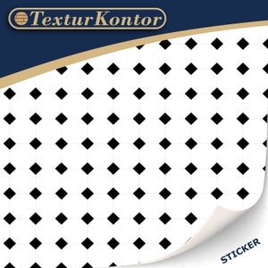 May include: Black and white diamond pattern sticker with the text "Textur Kontor" in a brown oval with a wood grain texture. The sticker has a peel-off backing and is labelled "STICKER".