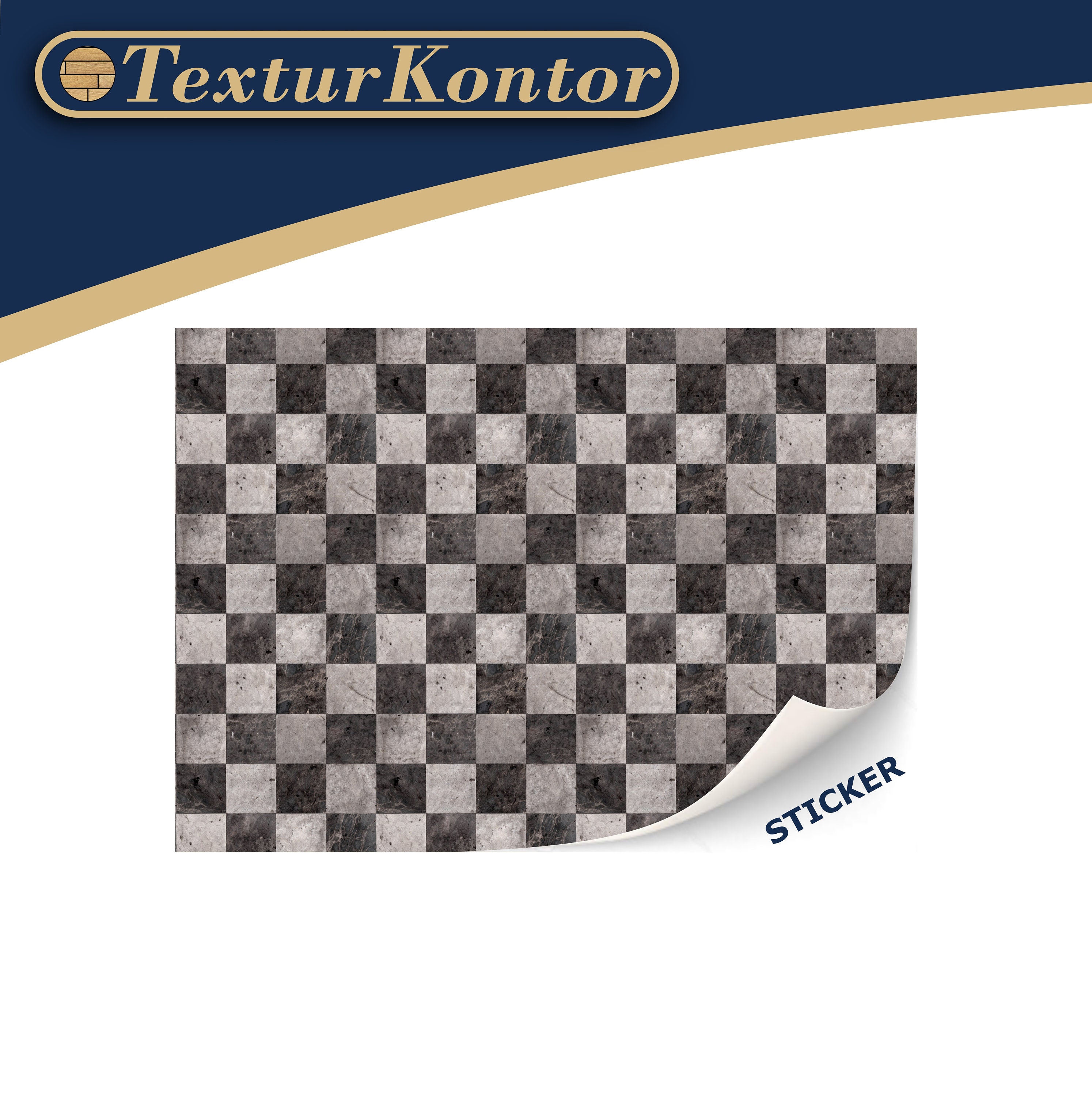 3 Sheets of Self-adhesive Marble Checkerboard Pattern Tiles Flooring ...