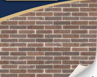 3 Blatt selbstklebender Fliesen Wandverkleidung, Klinker Fassade Hauswand Steinwand für dein Puppenhaus  für DIY Maßstab 1:12