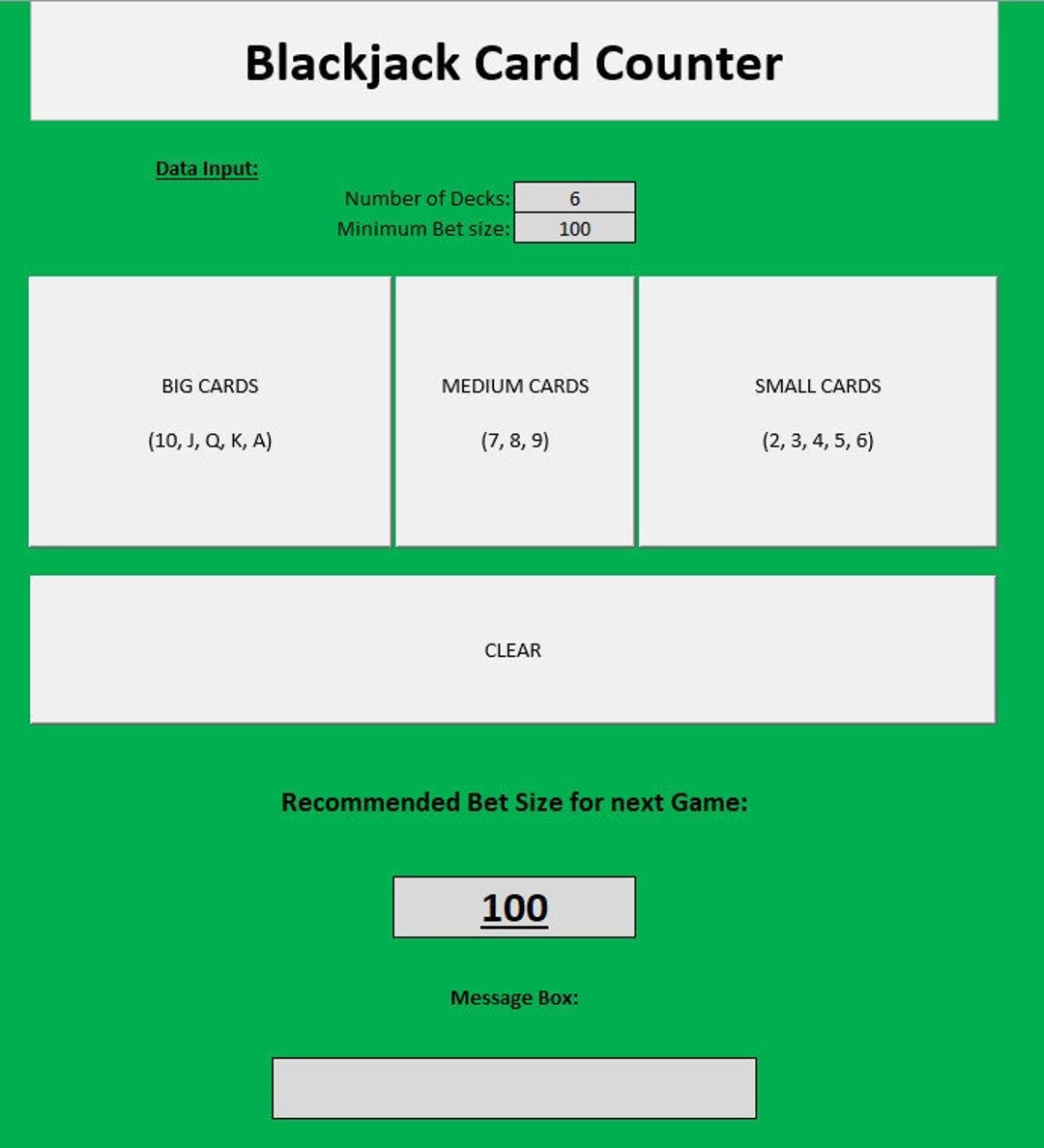 Download Blackjack Card Counting Software as an Easytouse Excel File